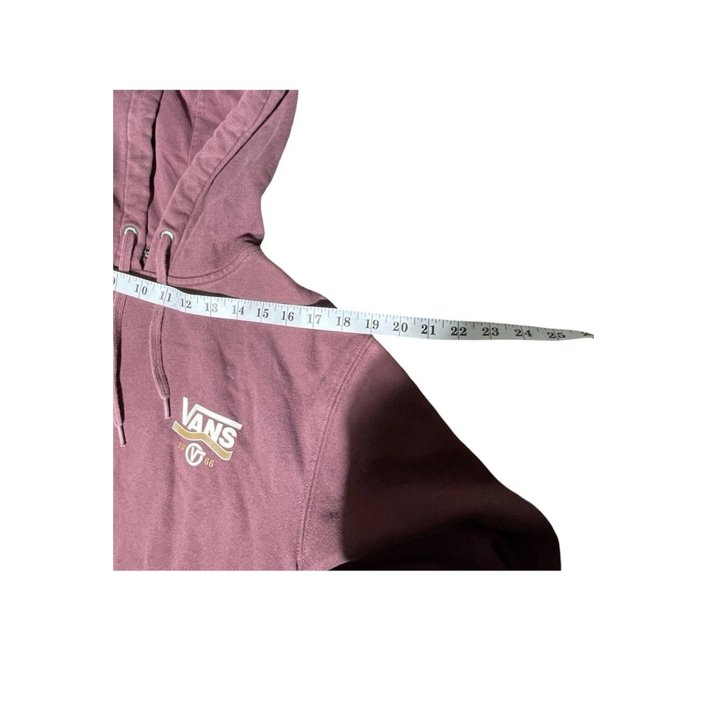 Vans Men's Hoodie Sweatshirt Medium Maroon Pullover Off The Wall Logo - Picture 6 of 7